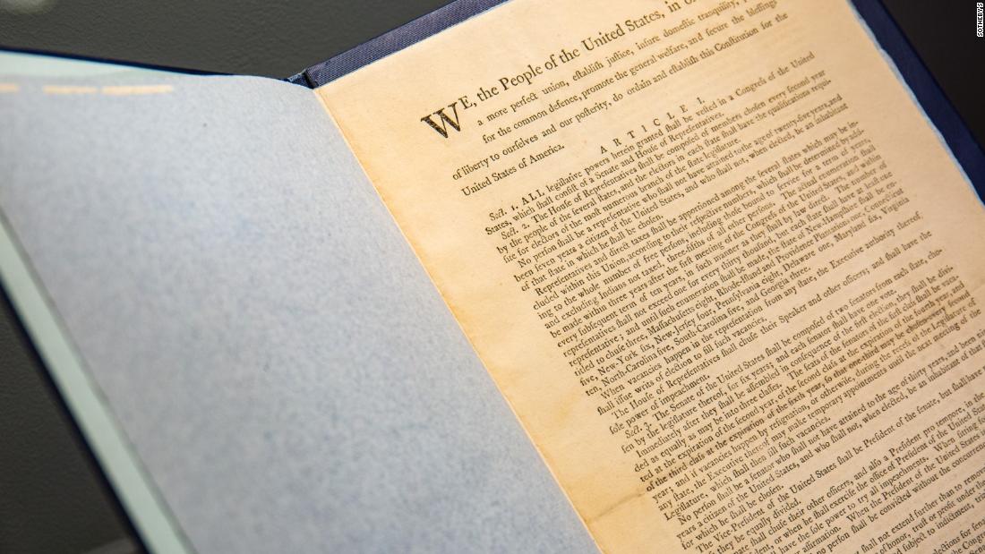 Read more about the article ‘Extremely rare’ first-edition US Constitution could fetch $30 million – CNN