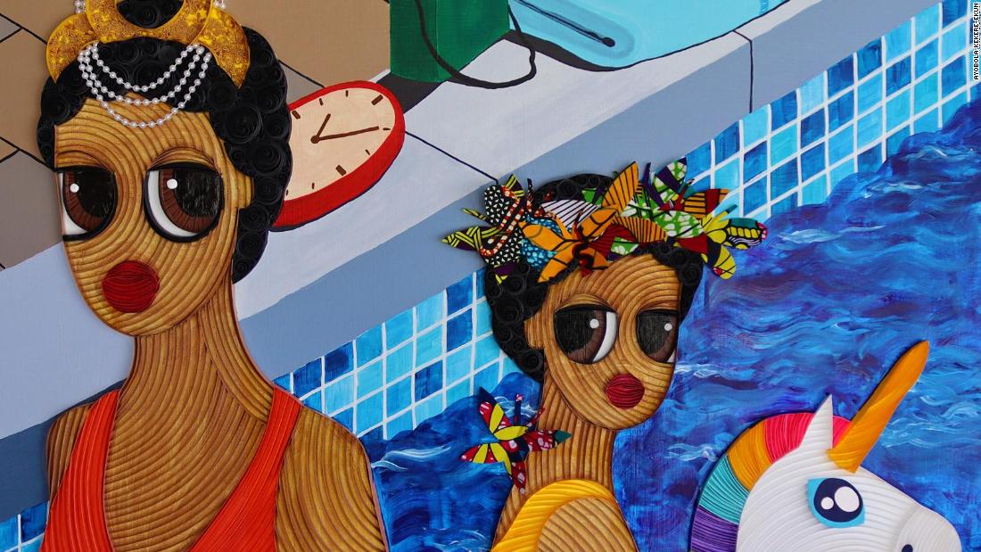 Nigerian artist Ayobola Kekere-Ekun creates her colorful works from folded paper