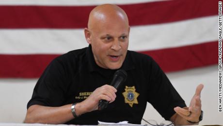 Sheriff Eric Weaknecht speaking during a candidate debate held by the Berks County Patriots on September 19, 2019. 