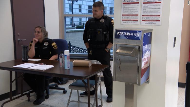 Every voter is questioned by deputies at these dropboxes