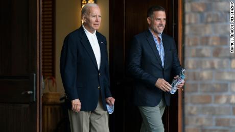 President Joe Biden and his son Hunter Biden leave Holy Spirit Catholic Church in Johns Island, S.C., after attending a Mass, Saturday, Aug. 13, 2022. Biden is in Kiawah Island with his family on vacation. 