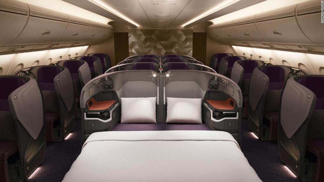 Inside the new business ‘snuggle class’ double beds