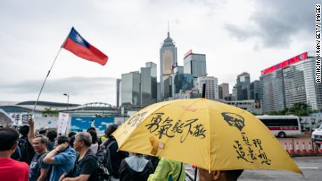Protesters at a rally against a proposed extradition law in Hong Kong on May 4, 2019.