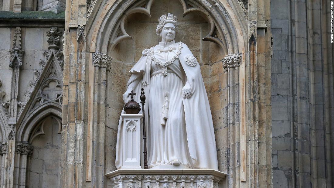 King Charles III unveils first posthumous statue of Queen Elizabeth II