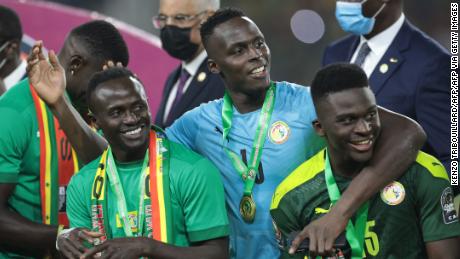 Senegal celebrated winning the Africa Cup of Nations earlier this year. 