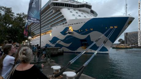 The Majestic Princess cruise ship docked at the International Terminal in Sydney on November 12, 2022.