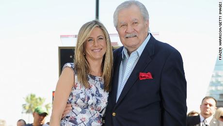Jennifer Aniston with her father John Aniston in 2012.