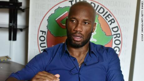 Ivory Coast&#39;s football star Didier Drogba gives an interview at the Didier Drogba&#39;s Foundation headquarters on January 16, 2018  in Abidjan.  / AFP PHOTO / ISSOUF SANOGO        (Photo credit should read ISSOUF SANOGO/AFP via Getty Images)