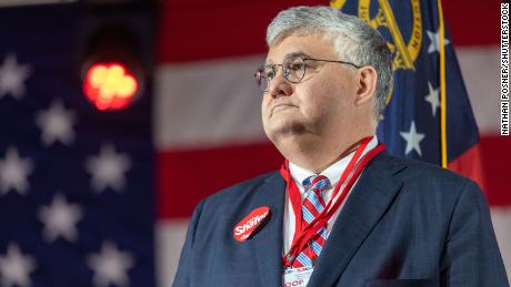 Chairman David Shafer after winning re-election at the Georgia GOP State Convention on June 5, 2021.
