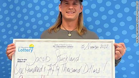 Jacob Strickland, 29, won $150,000 in the North Carolina Lottery.