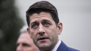 House Speaker Paul Ryan, a Republican from Wisconsin, speaks to members of the media following a meeting with U.S. President Donald Trump at the White House in Washington, D.C., U.S., on Thursday, Dec. 20, 2018. Donald Trump will not sign the Senate&#39;s spending bill that would avert a partial government shutdown this weekend because it doesn&#39;t include funds he has demanded for border security, Ryan said. Photographer: Zach Gibson/Bloomberg via Getty Images