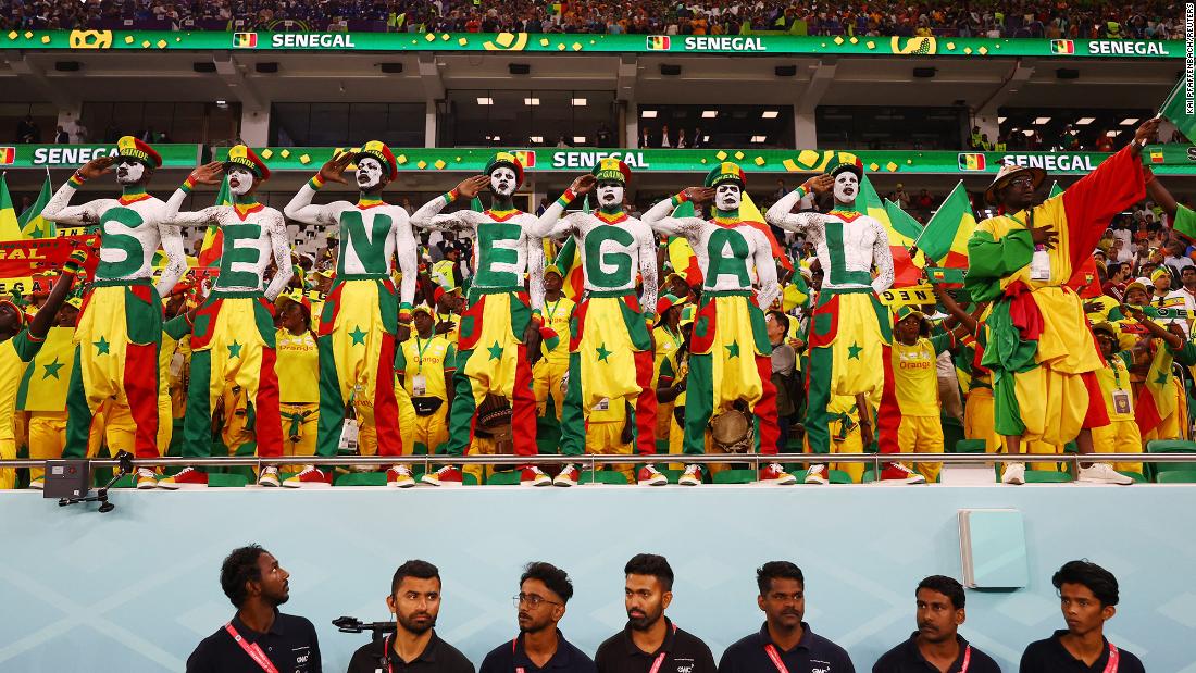 Senegal fans wait for the start of their team&#39;s match against the Netherlands.