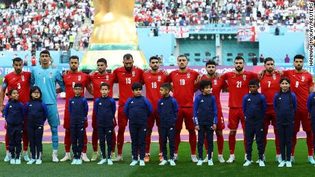 Iran players remain silent during national anthem at World Cup in apparent protest at Iranian regime