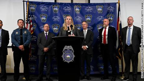 Colorado Springs Police Department PIO Lt. Pamela Castro addresses members of the media during a news briefing at the Police Operations Center to make updates on the mass shooting on November 21, 2022 in Colorado Springs, Colorado. 