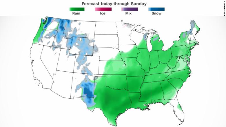 Much needed rain for much of the South and East this weekend
