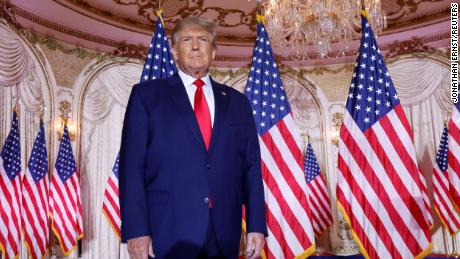 Former U.S. President Donald Trump arrives onstage to announce that he will once again run for U.S. president in the 2024 U.S. presidential election, during an event at his Mar-a-Lago estate in Palm Beach, Florida, U.S. November 15, 2022. 