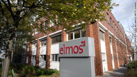 A company sign of Elmos Semiconductor, seen on Nov. 9 in the German city of Dortmund.
