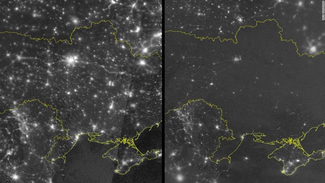 Video: Remarkable photos show what blackout in Ukraine looks like from space – CNN Video