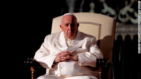 Pope Francis attends his weekly general audience in St. Peter&#39;s Square at The Vatican on November 23, 2022. 