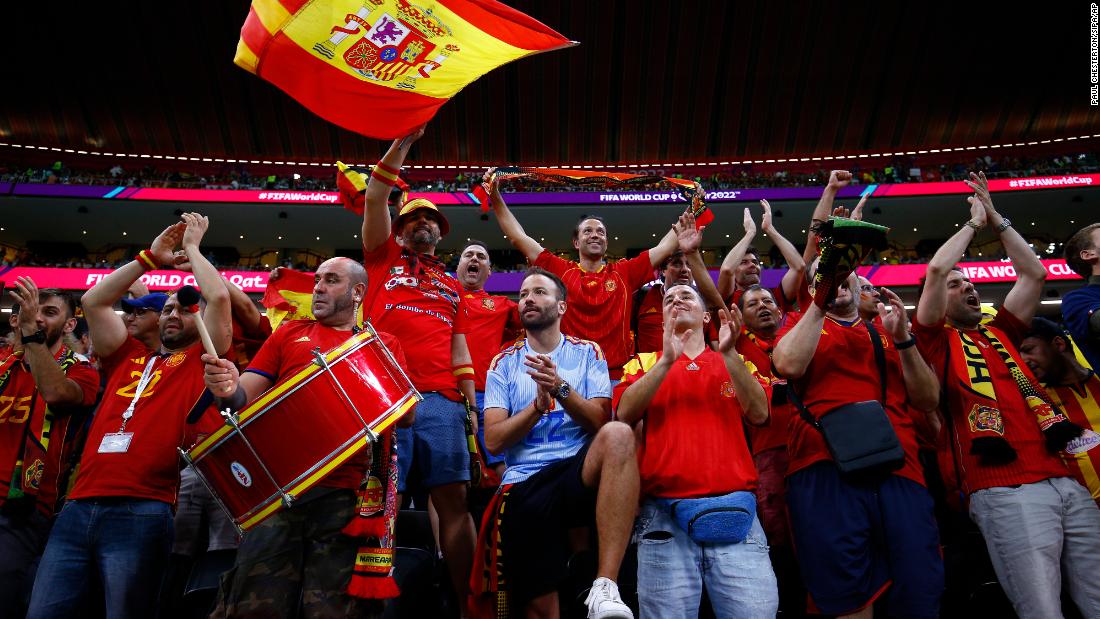 Fans of Spain attend the team&#39;s match against Germany on November 27. The match ended in a 1-1 draw.