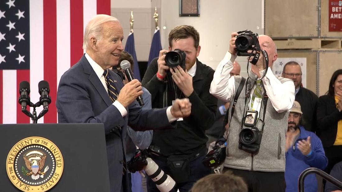 Watch: An excited Biden returns to the podium to announce World Cup win – CNN Video