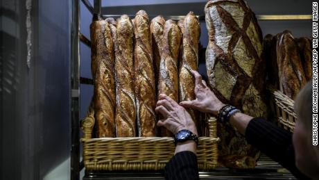This picture shows baguettes de tradidion baked by Taieb Sahal at the Les saveurs de Pierre Demours bakery in Paris on March 6, 2020, a day after he won the 27th edition of the Grand prix de la meilleure baguette de tradition parisienne (Paris&#39; best tradition baguette award). - Sahal wins an endowment of 4,000 euros and will also supply for a year the kitchen of the Elysee presidential palace. (Photo by Christophe ARCHAMBAULT / AFP) (Photo by CHRISTOPHE ARCHAMBAULT/AFP via Getty Images)