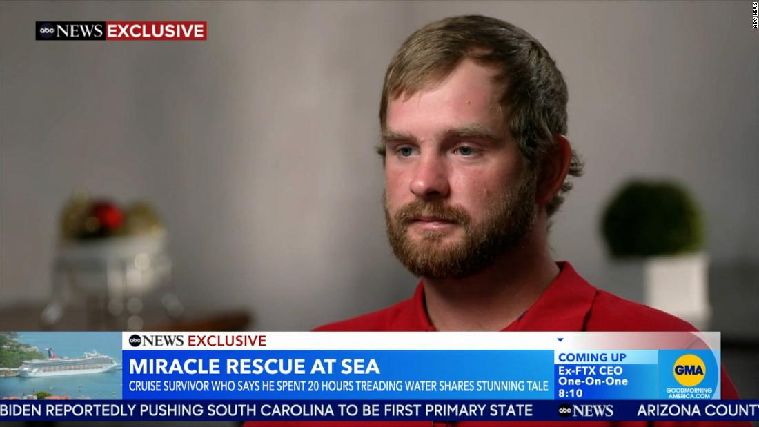 Cruise ship passenger rescued from ocean isn't sure how he went overboard, he tells ABC