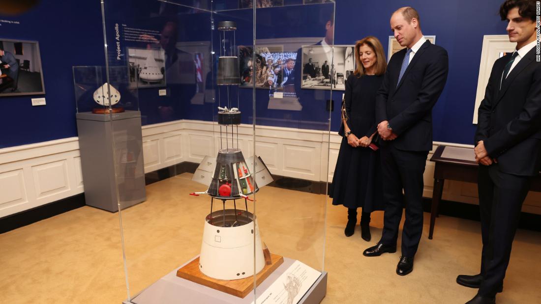 Prince William visits the John F. Kennedy Presidential Library and Museum alongside Kennedy&#39;s daughter, Caroline, on Friday. 