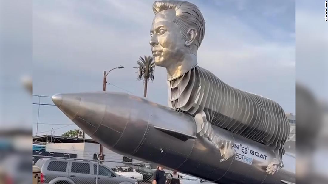 This $600,000 half human, half goat statue honors Elon Musk