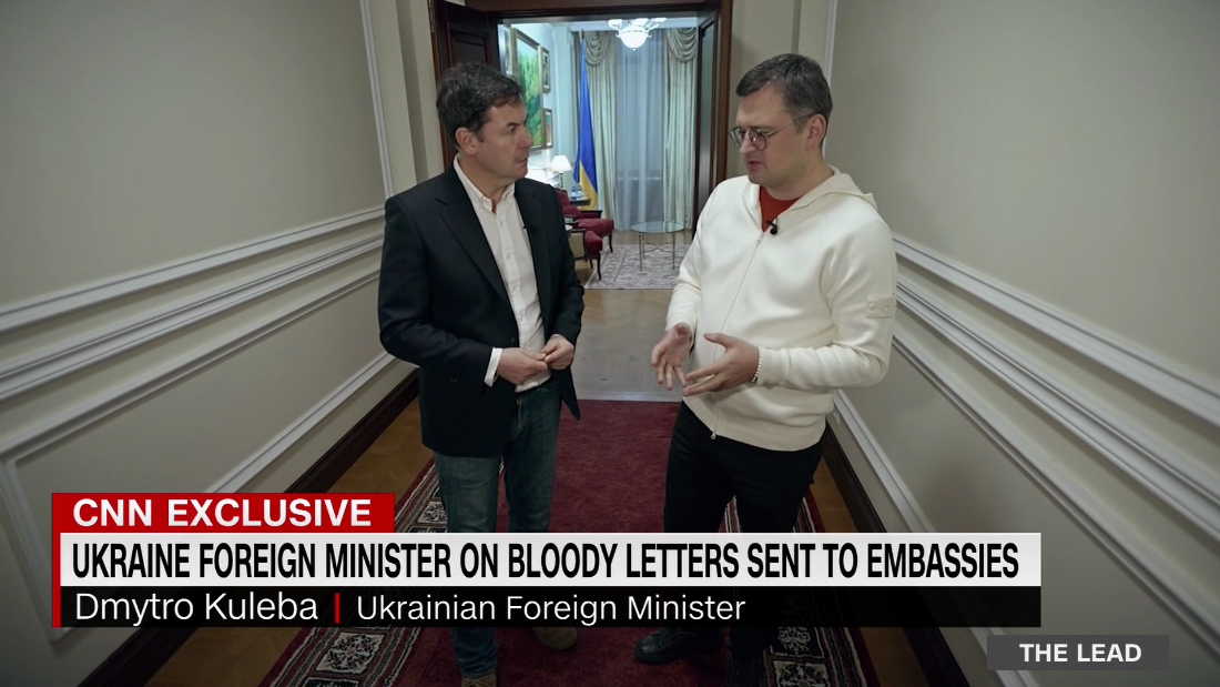 In a CNN exclusive interview, Ukraine’s foreign minister reacts to bloody packages sent to some of his country’s embassies in Europe – CNN Video