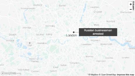 Wealthy Russian businessman arrested in London on suspicion of multiple offenses, including money laundering.