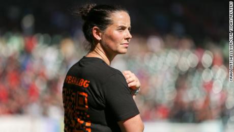 Sep 25, 2022: Rhian Wilkinson watches Portland Thorns&#39; match against Chicago Red Stars during the second half at Providence Park.