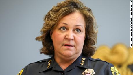 Tampa Police Chief Mary O&#39;Connor speaks during a news conference Monday, Oct. 24, 2022 in Tampa. 