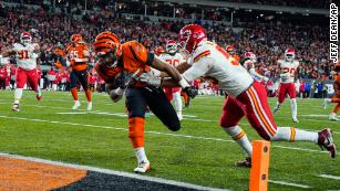 Kansas City Chiefs wide receiver Justin Watson (84) looks on before an NFL  preseason football game against the Cleveland Browns Saturday, Aug. 26,  2023, in Kansas City, Mo. (AP Photo/Peter Aiken Stock