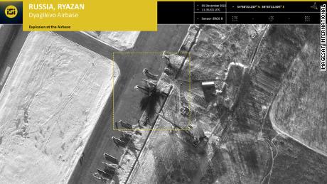 ImageSat International published images showing what appears to be the aftermath of an explosion at the Dyagilevo air base in Russia.