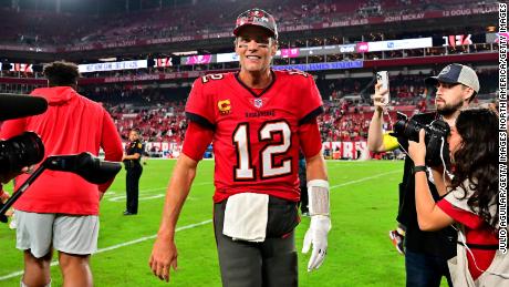 Brady led the Tampa Bay Buccaneers to a stunning comeback win against the New Orleans Saints.
