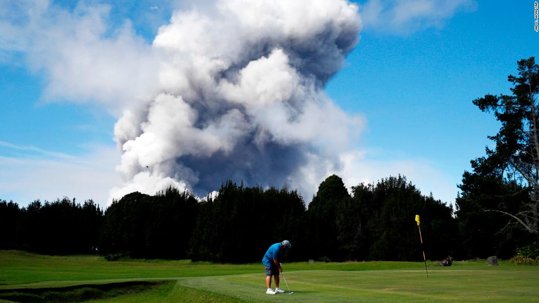 At the &lt;strong&gt;Volcano Golf Course &lt;/strong&gt;in Hawaii, fairways run alongside the crater rim of Kilauea. One of the world&#39;s most active volcanoes, an eruption in 2018 (pictured) offered golfers a stunning backdrop to play in front of.