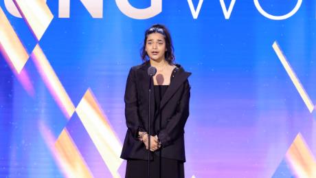 NEW YORK, NEW YORK - DECEMBER 11: Iman Vellani speaks onstage during the 16th annual CNN Heroes: An All-Star Tribute at the American Museum of Natural History on December 11, 2022 in New York City. (Photo by Michael Loccisano/Getty Images for CNN)