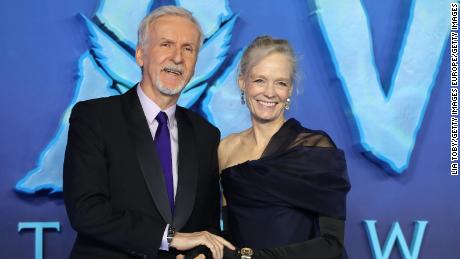 James Cameron and Suzy Amis Cameron attend the &quot;Avatar: The Way Of Water&quot; world premiere at in London. 