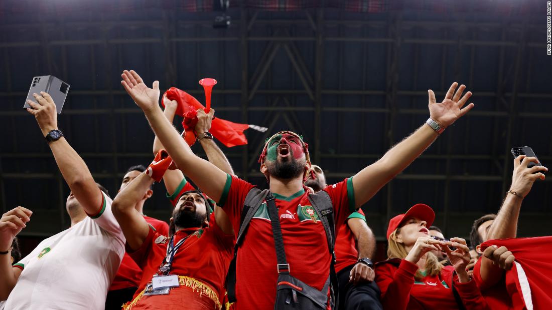 Morocco fans show their support at Wednesday&#39;s semifinal.