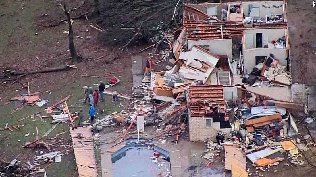 Video shows severely damaged homes as tornadoes rip through Southern states