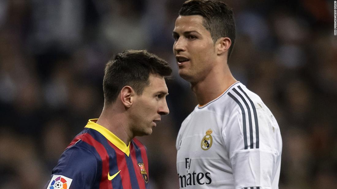 Messi, left, stands next to Real Madrid&#39;s Cristiano Ronaldo during a match in Madrid in March 2014. The two superstars faced each other many times over the years, both on the field and off the field as they competed for awards.