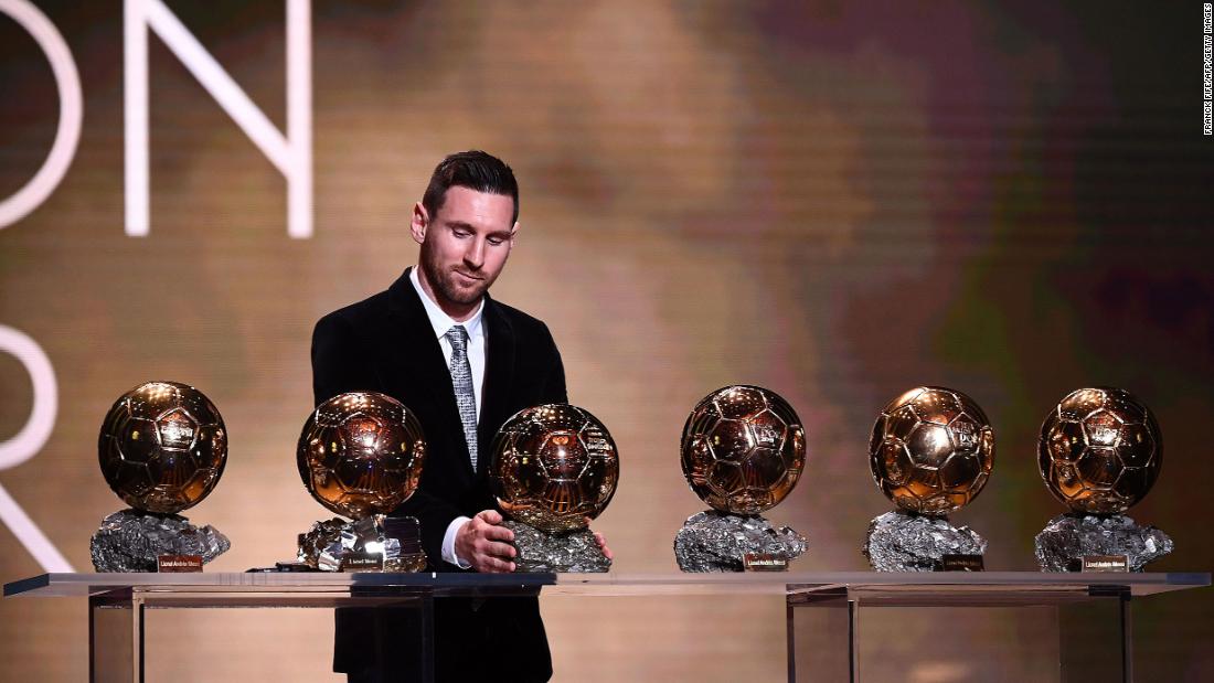 Messi collects his sixth Ballon d&#39;Or award in 2019. He added a seventh in 2021.