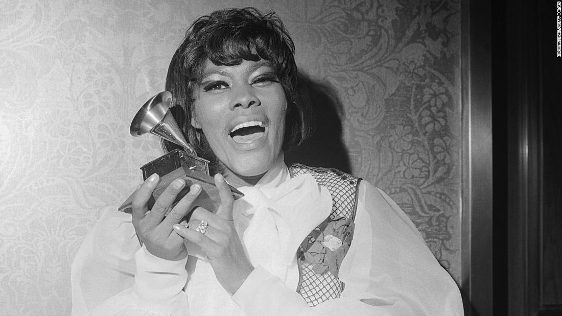 Warwick holds her first Grammy Award, which she won in 1969 for best female contemporary-pop vocal performance (&quot;Do You Know the Way to San Jose&quot;).