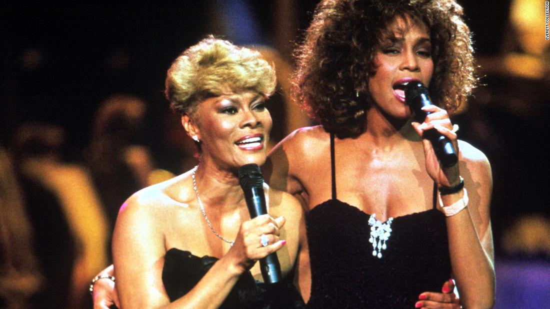 Warwick and Whitney Houston perform Warwick&#39;s hit song &quot;That&#39;s What Friends Are For&quot; during Arista Records&#39; 15th anniversary concert in 1990. Warwick and Houston were first cousins, both coming from prolific musical families.