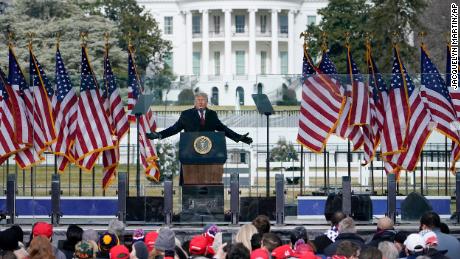 FILE - With the White House in the background, President Donald Trump speaks at a rally in Washington, Jan. 6, 2021. The January 6 committee investigation of the aftermath of the 2020 presidential election and the events leading up to the capitol insurrection raise questions about former President Donald Trump&#39;s role and whether he committed crimes. As illuminating have been the various schemes and talking points that have come up from witnesses that highlight what a president has the authority to do. Government and legal experts say the bigger question is can limits be put on that presidential authority to make sure there are no repeats of 2020 in future administrations.