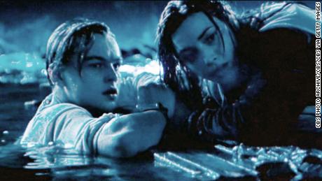 LOS ANGELES - DECEMBER 19: The movie &quot;Titanic&quot;, written and directed by James Cameron. Seen here from left, Leonardo DiCaprio as Jack and Kate Winslet as Rose after the Titanic has sunk. Initial USA theatrical wide release December 19, 1997. Screen capture. Paramount Pictures. (Photo by CBS via Getty Images)