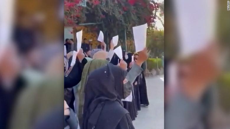 Afghan women protest Taliban's decision to suspend their right to higher education