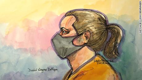 Suspect David DePape is seen in this courtroom sketch. 