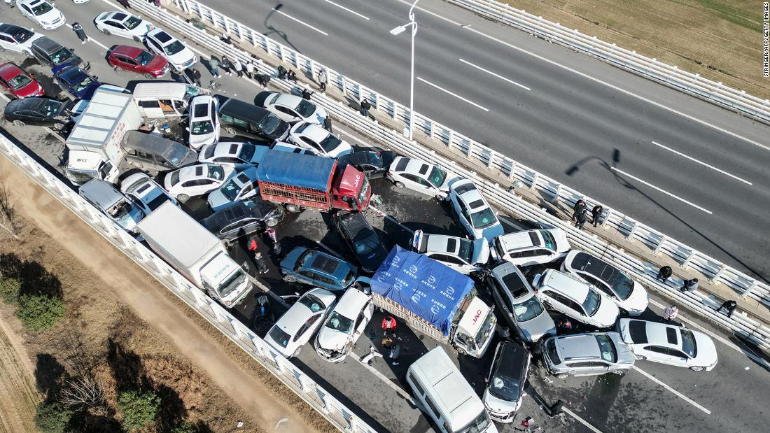 More than 200 cars involved in massive pileup in China's Zhengzhou